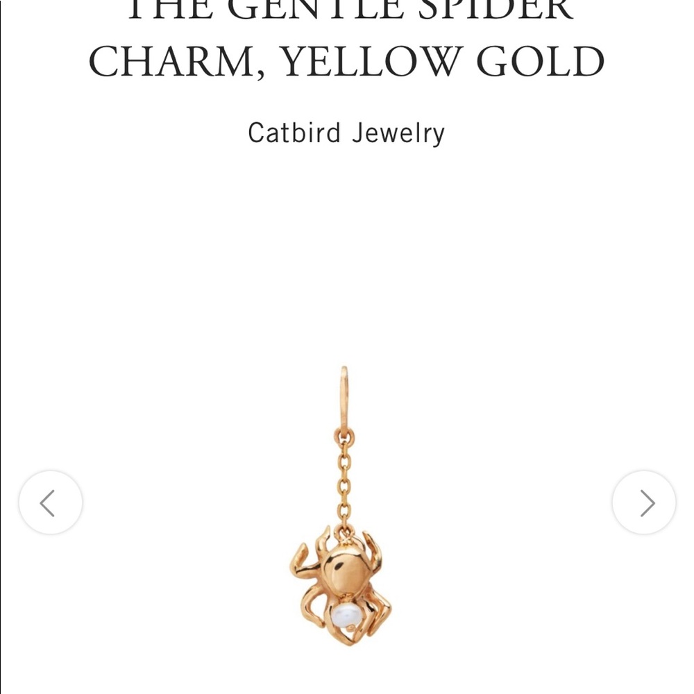 Catbird THE GENTLE SPIDER CHARM, 14K YELLOW GOLD with Pearl